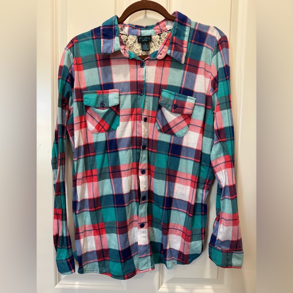 Plaid Button-Up Shirt
